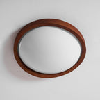 Modern Wood-Effect Fabric Flush Mount Ceiling Light With Tri-Color Glow