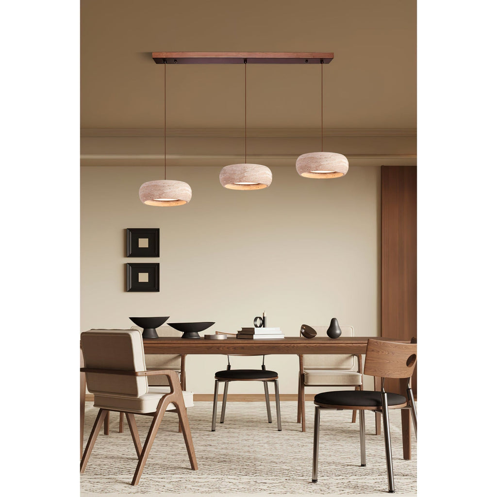 Modern Travertine Stone Pendant Light With Dimmable Remote Control