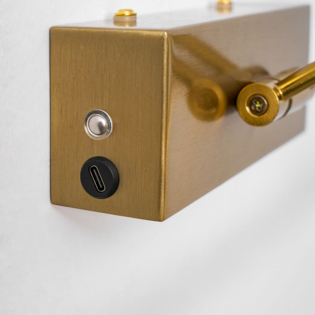 Modern Wrought Iron Wall Sconce With USB Power for Living Room