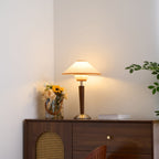 Modern Wood Table Lamp With Fabric Shade for Living Room