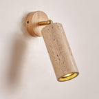 Modern Travertine Wall Sconce With Warm LED Glow