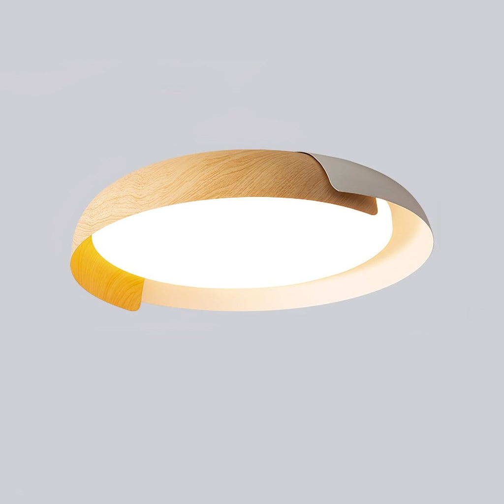 Modern Wood Flush Mount Ceiling Light for Living Room