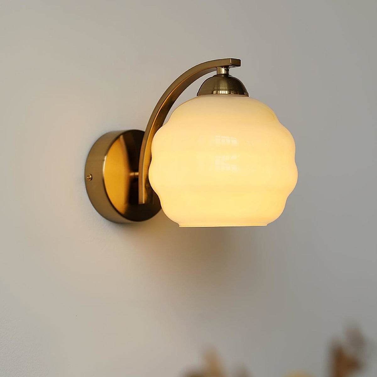 Modern Iron and Glass Wall Sconce With Warm LED Glow