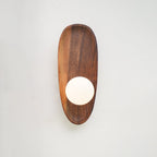 Modern Wood and Glass Wall Sconce for Living Room