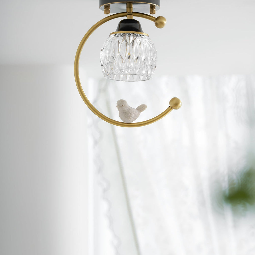 Modern Solid Brass Flush Mount Ceiling Light