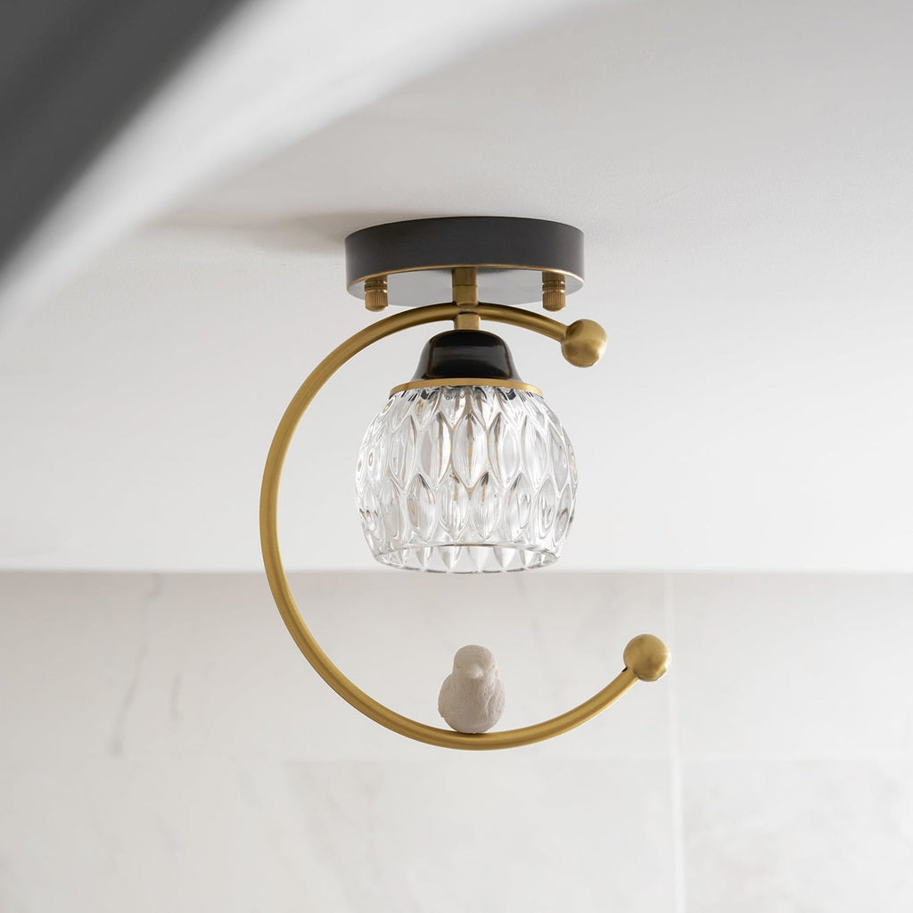 Modern Solid Brass Flush Mount Ceiling Light