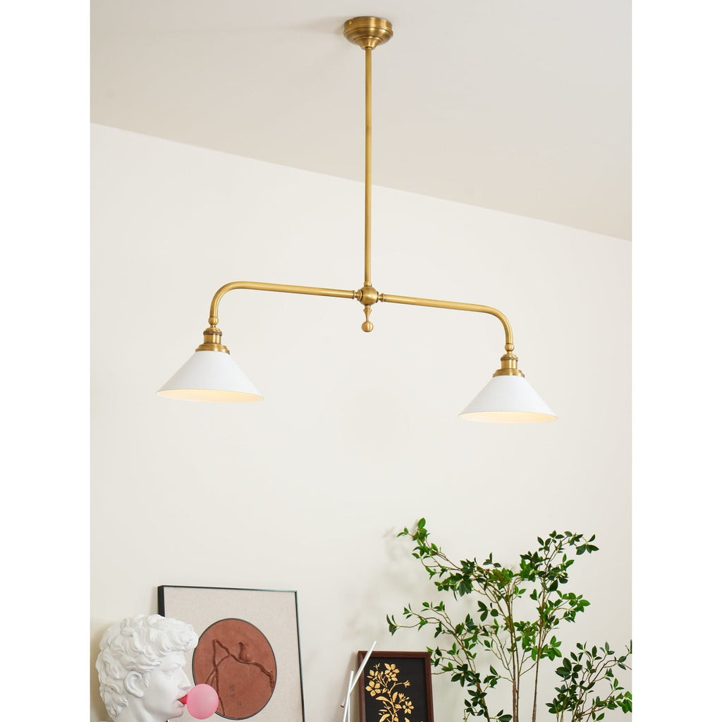Modern Brass Pendant Light With Ceramic Shades for Dining Room