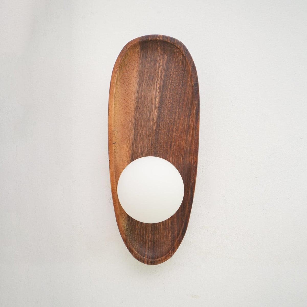 Modern Wood and Glass Wall Sconce for Living Room