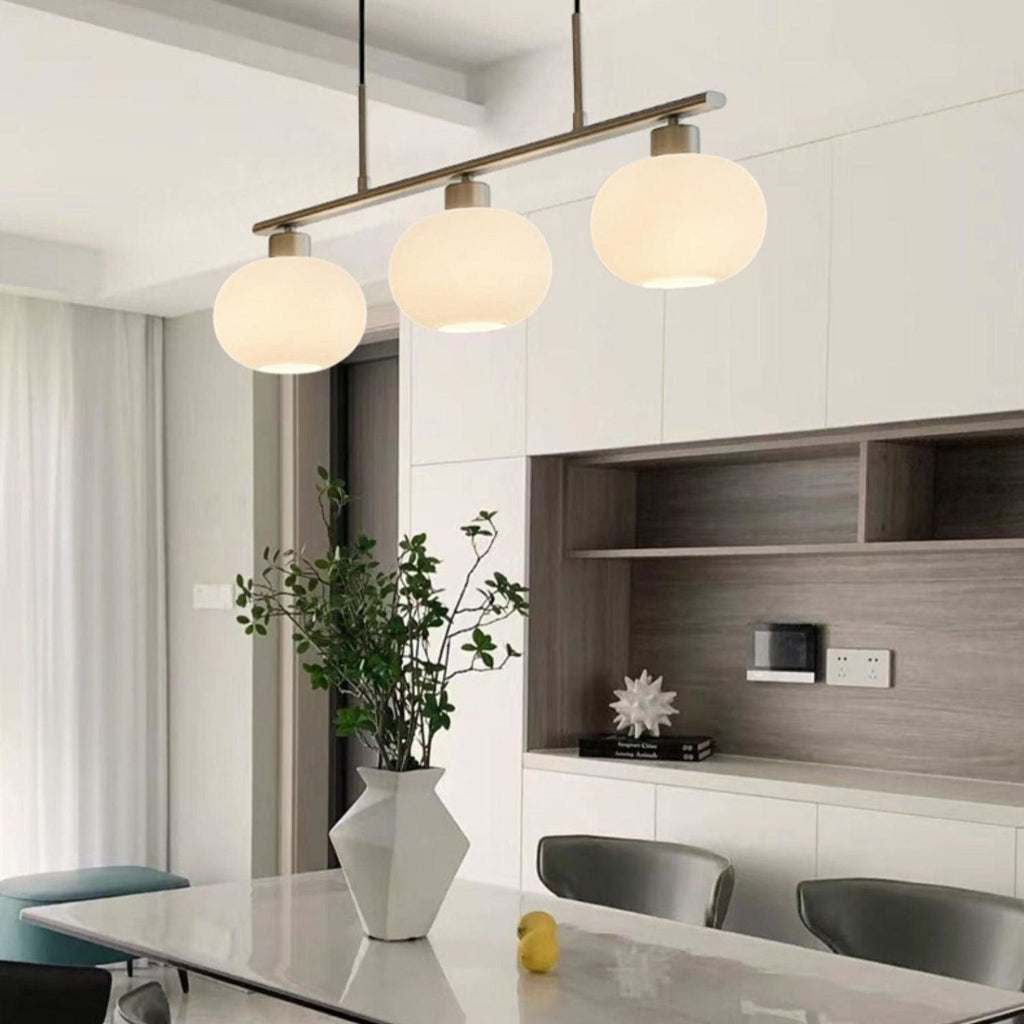 Modern Glass Pendant Light With Tri-Color LED Glow
