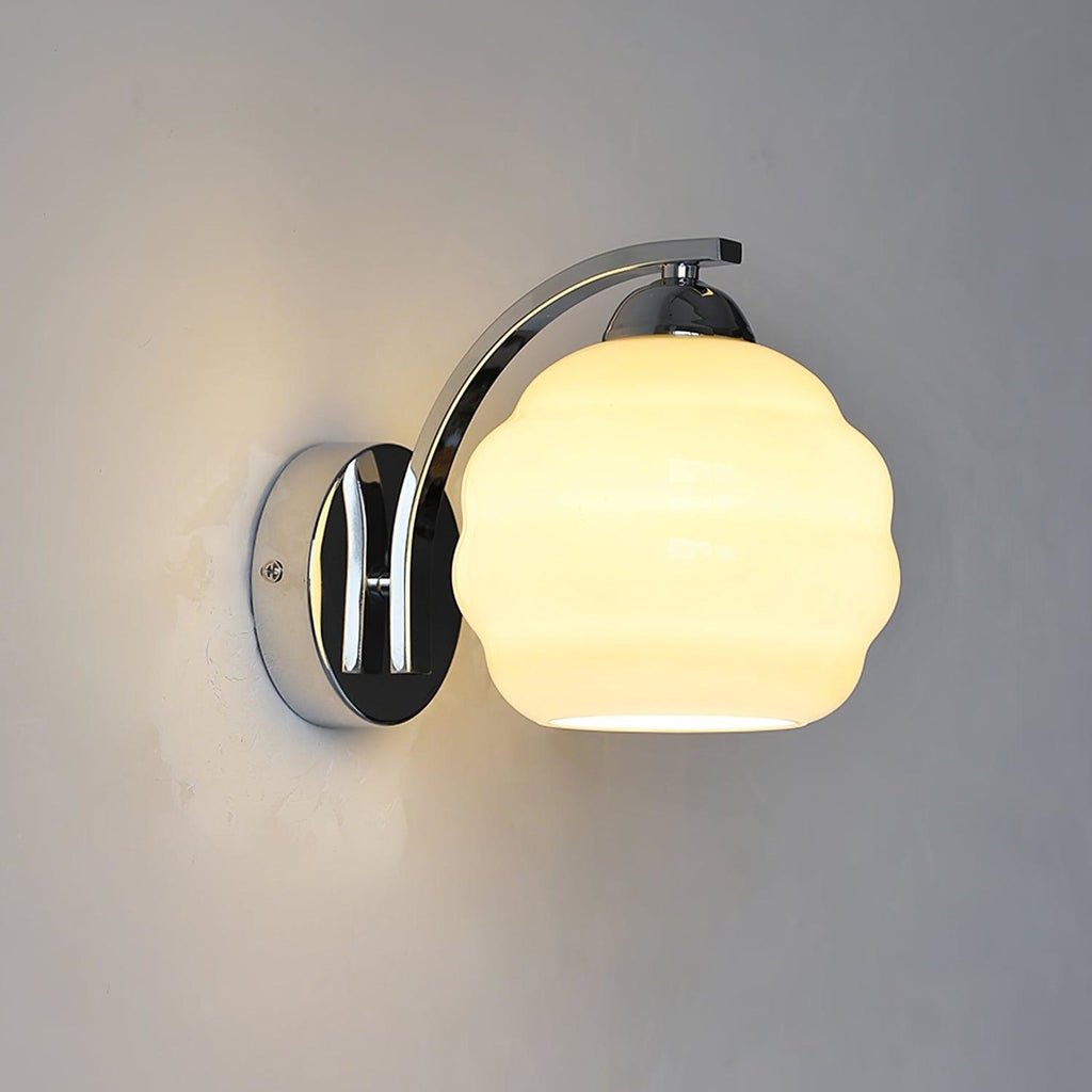Modern Iron and Glass Wall Sconce With Warm LED Glow
