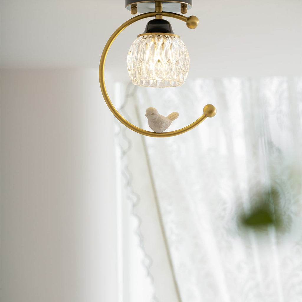 Modern Solid Brass Flush Mount Ceiling Light