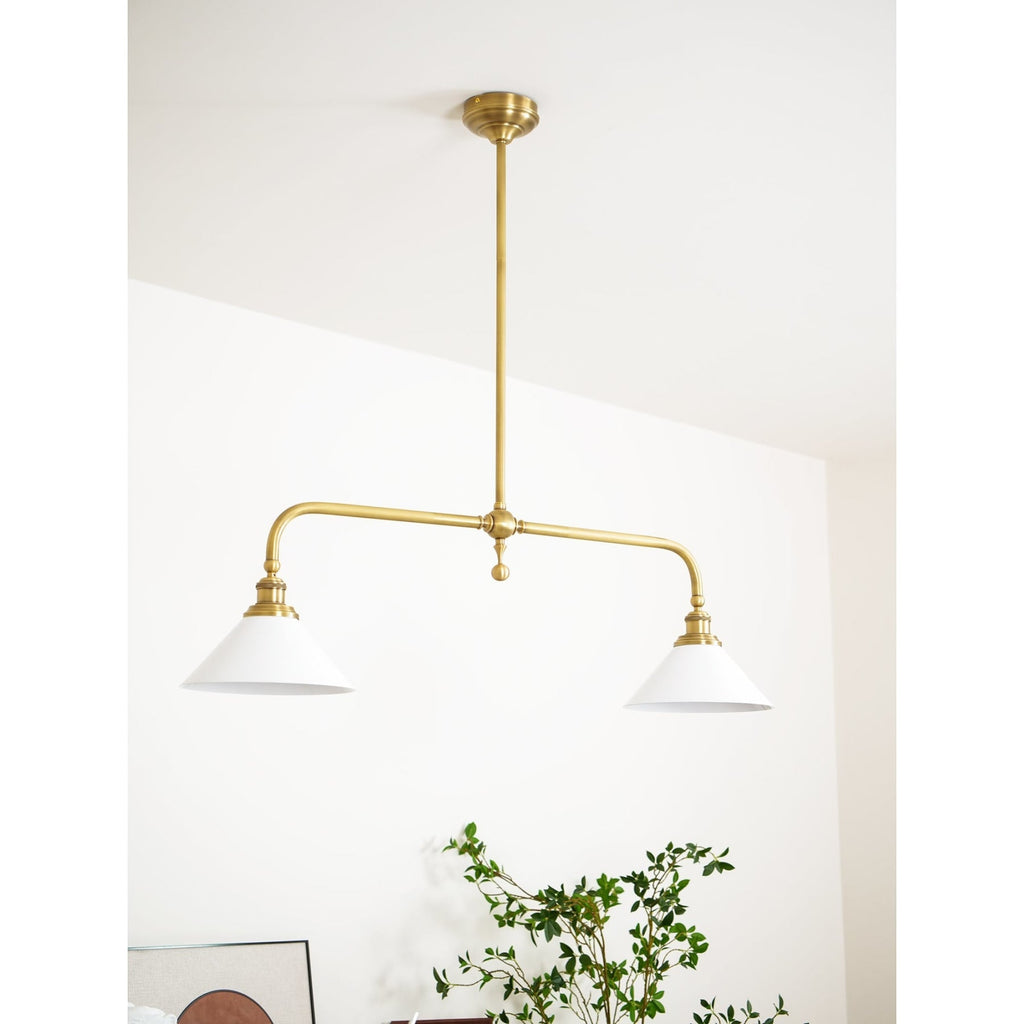 Modern Brass Pendant Light With Ceramic Shades for Dining Room