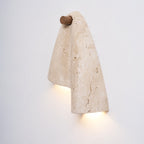 Modern Travertine Wall Sconce With Warm LED Glow