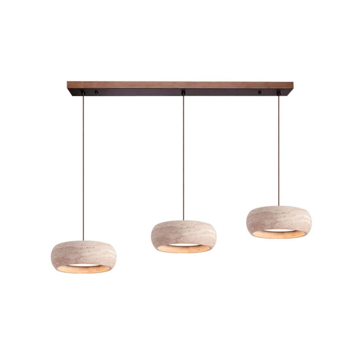 Modern Travertine Stone Pendant Light With Dimmable Remote Control