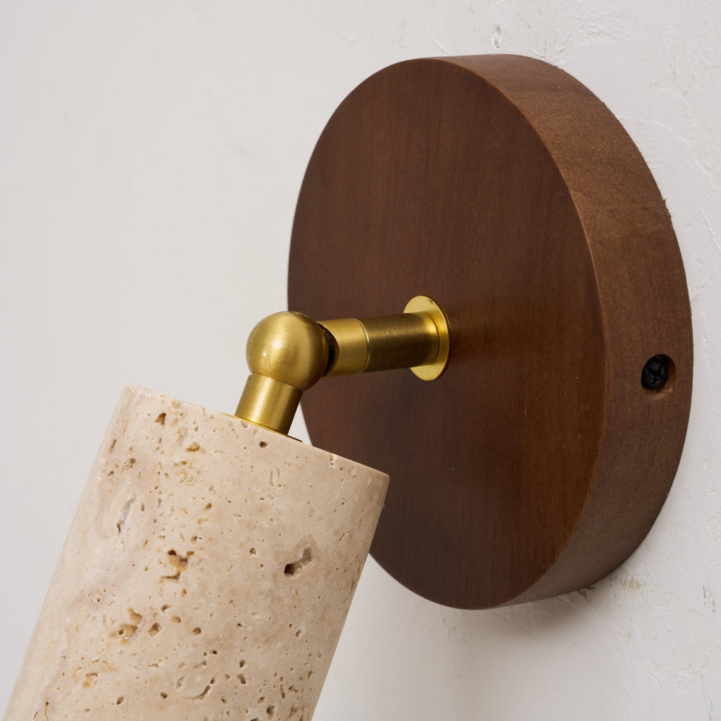 Modern Travertine Wall Sconce With Warm LED Glow