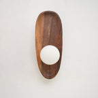 Modern Wood and Glass Wall Sconce for Living Room