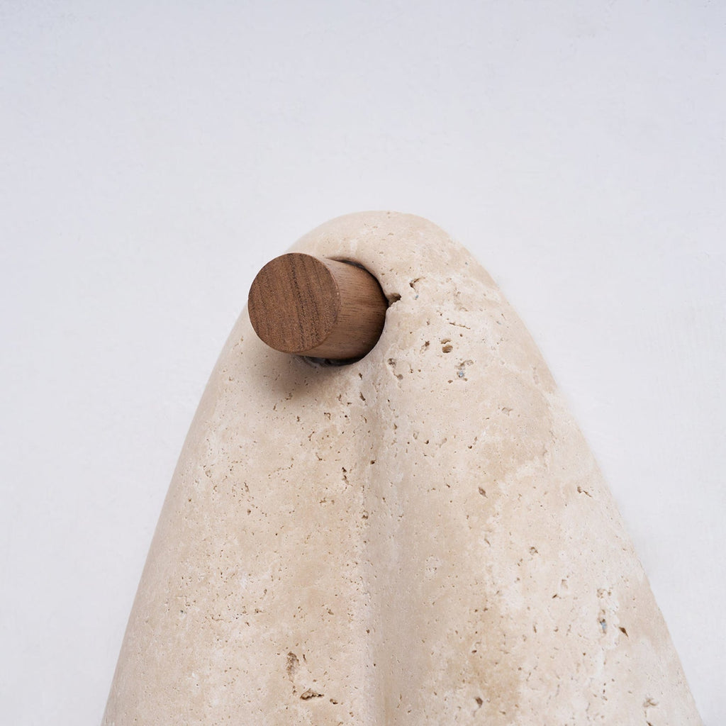 Modern Travertine Wall Sconce With Warm LED Glow