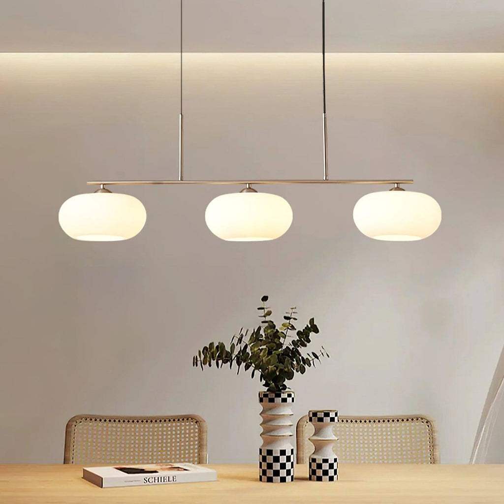 Modern Glass Pendant Light With Tri-Color LED Glow