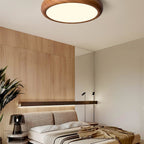 Scandinavian Wood Flush Mount Ceiling Light for Living Room