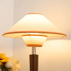 Modern Wood Table Lamp With Fabric Shade for Living Room