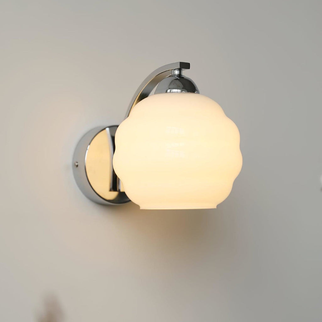 Modern Iron and Glass Wall Sconce With Warm LED Glow