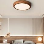 Scandinavian Wood Flush Mount Ceiling Light for Living Room