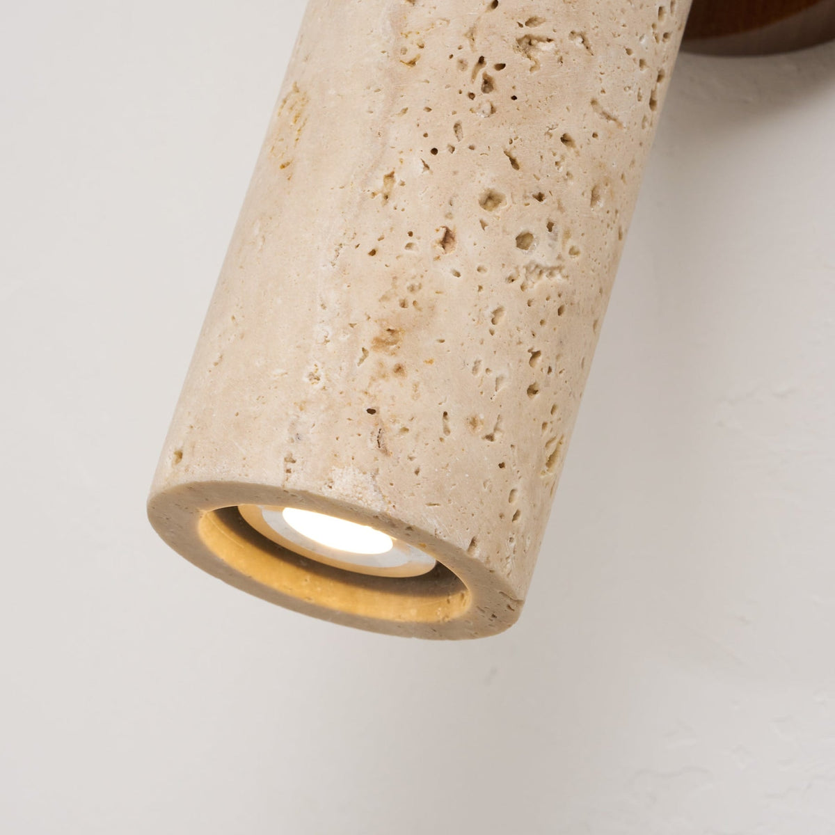 Modern Travertine Wall Sconce With Warm LED Glow