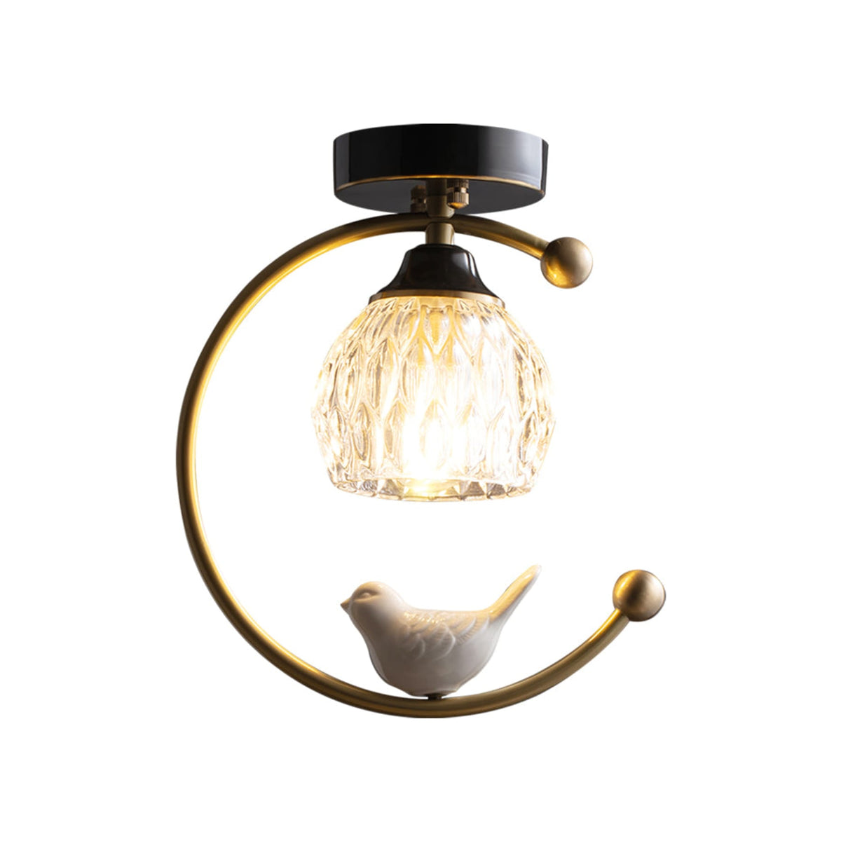 Modern Solid Brass Flush Mount Ceiling Light