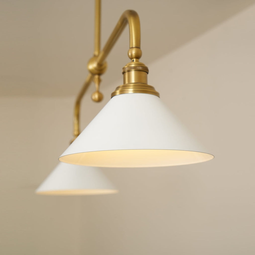 Modern Brass Pendant Light With Ceramic Shades for Dining Room