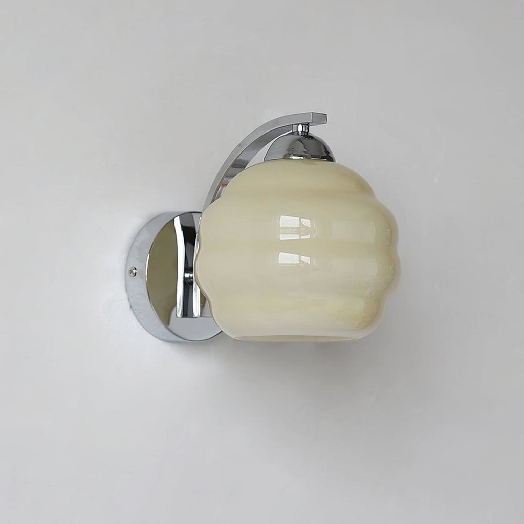 Modern Iron and Glass Wall Sconce With Warm LED Glow