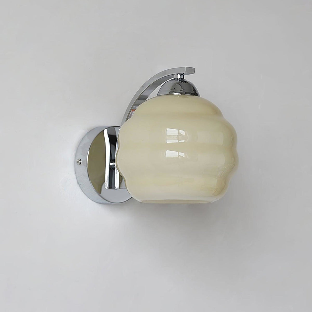 Modern Iron and Glass Wall Sconce With Warm LED Glow