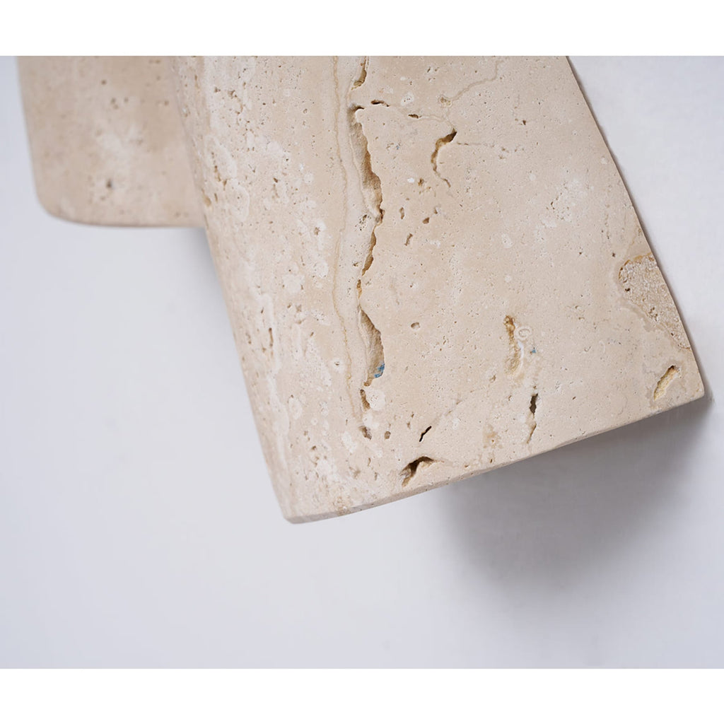 Modern Travertine Wall Sconce With Warm LED Glow