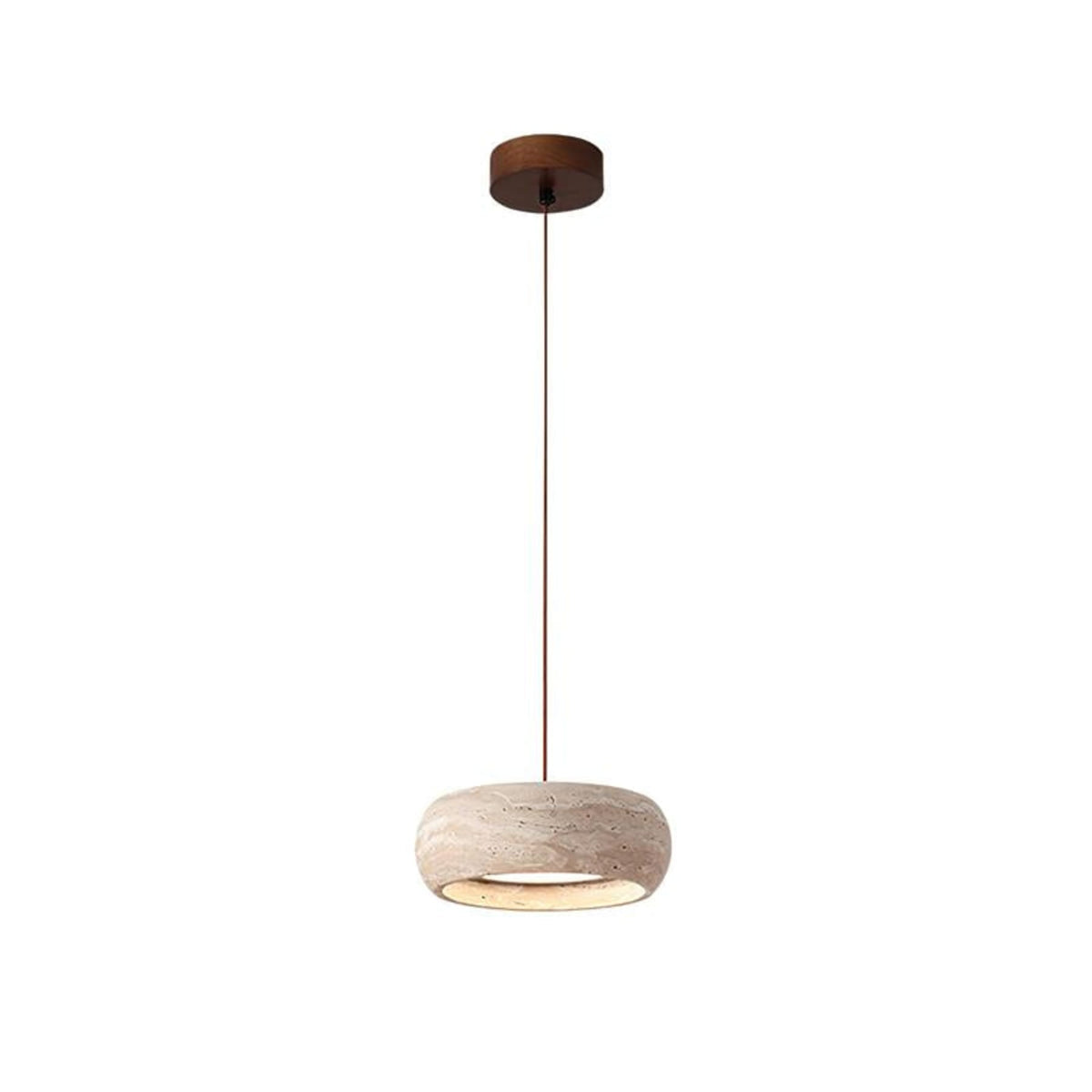 Modern Travertine Stone Pendant Light With Dimmable Remote Control