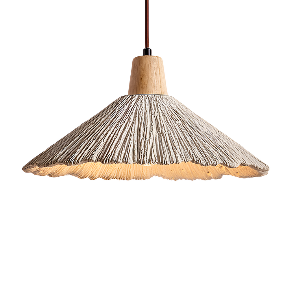 Cream Wabi-Sabi Cement Pendant Light With E26 LED Light