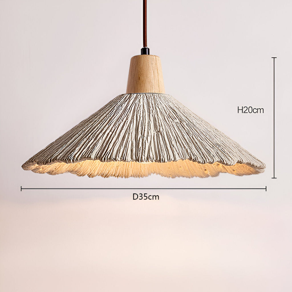 Cream Wabi-Sabi Cement Pendant Light With E26 LED Light