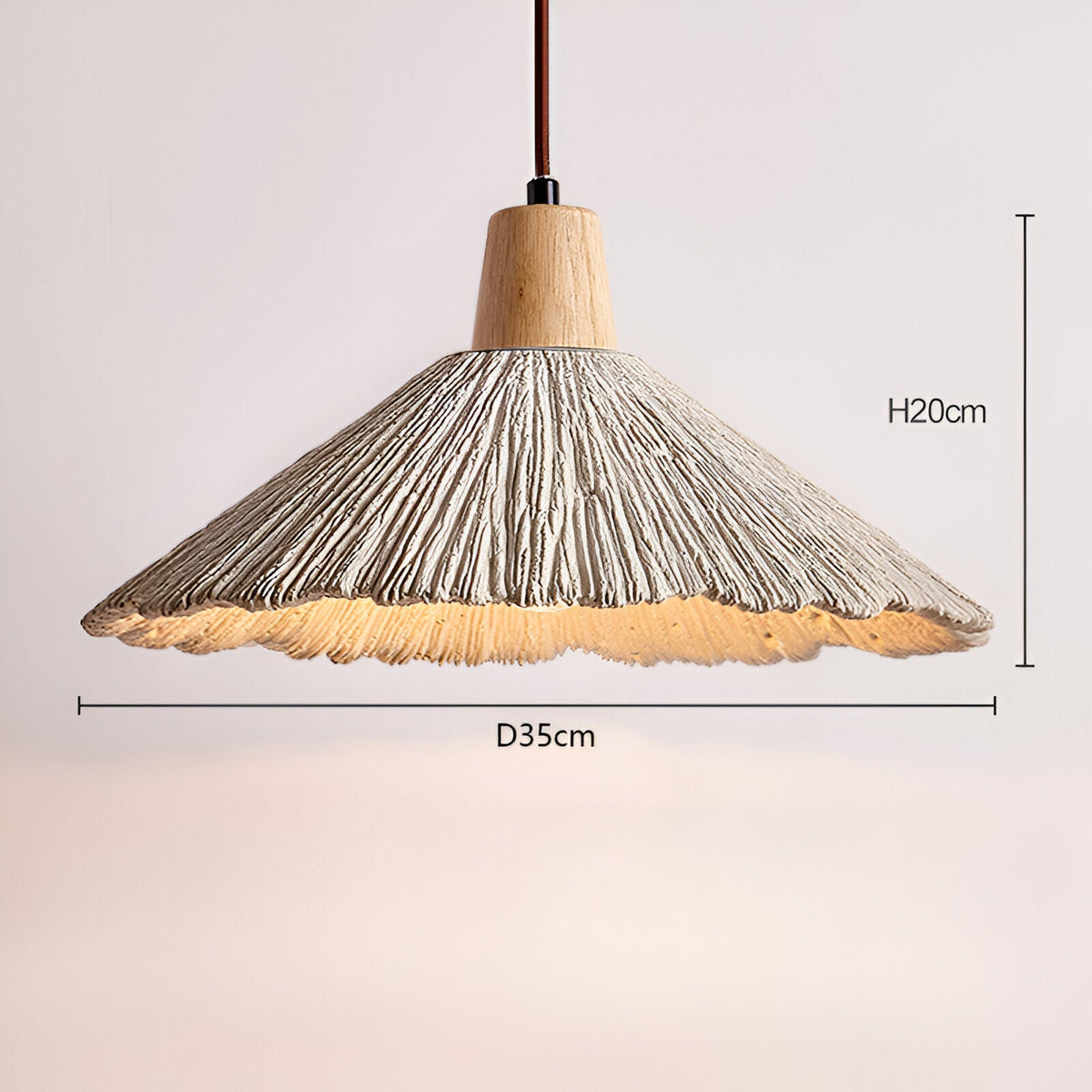 Cream Wabi-Sabi Cement Pendant Light With E26 LED Light