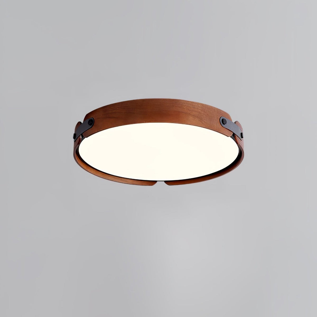 Scandinavian Wood Flush Mount Ceiling Light With Slim Low-Profile Design