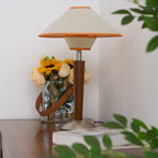 Modern Wood Table Lamp With Fabric Shade for Living Room