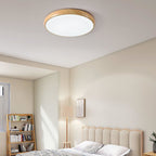 Scandinavian Wood Flush Mount Ceiling Light for Living Room