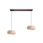 Modern Travertine Stone Pendant Light With Dimmable Remote Control