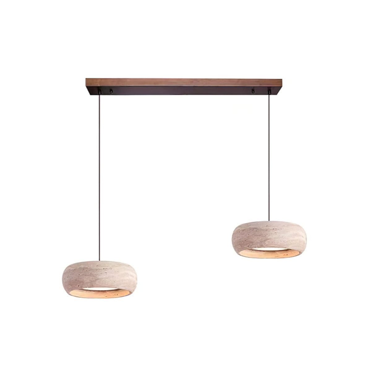 Modern Travertine Stone Pendant Light With Dimmable Remote Control