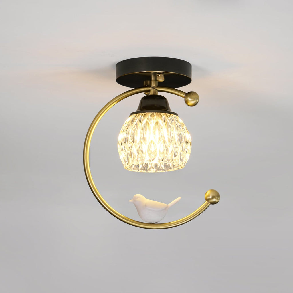 Modern Solid Brass Flush Mount Ceiling Light