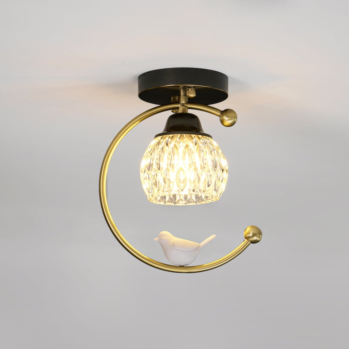 Modern Solid Brass Flush Mount Ceiling Light