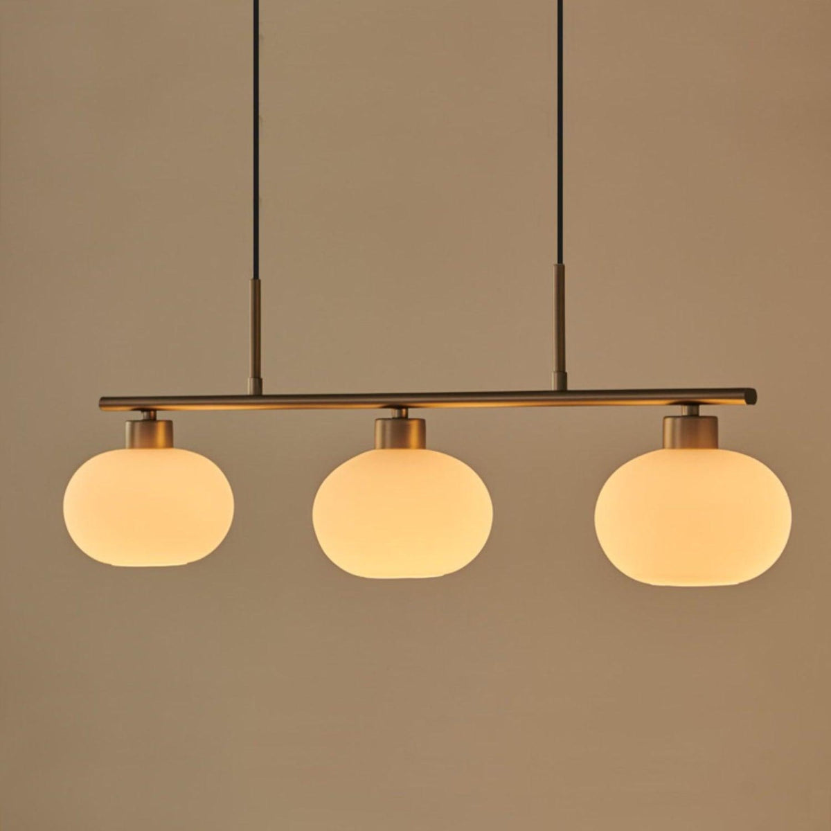 Modern Glass Pendant Light With Tri-Color LED Glow