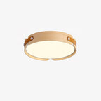 Scandinavian Wood Flush Mount Ceiling Light With Slim Low-Profile Design