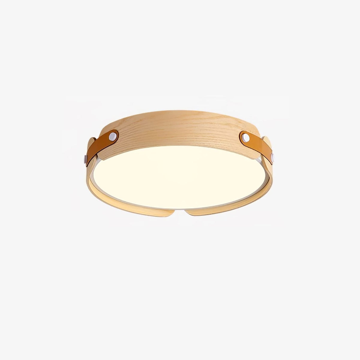Scandinavian Wood Flush Mount Ceiling Light With Slim Low-Profile Design