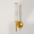Modern Metal and Faux Alabaster Wall Sconce for Living Room