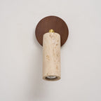 Modern Travertine Wall Sconce With Warm LED Glow