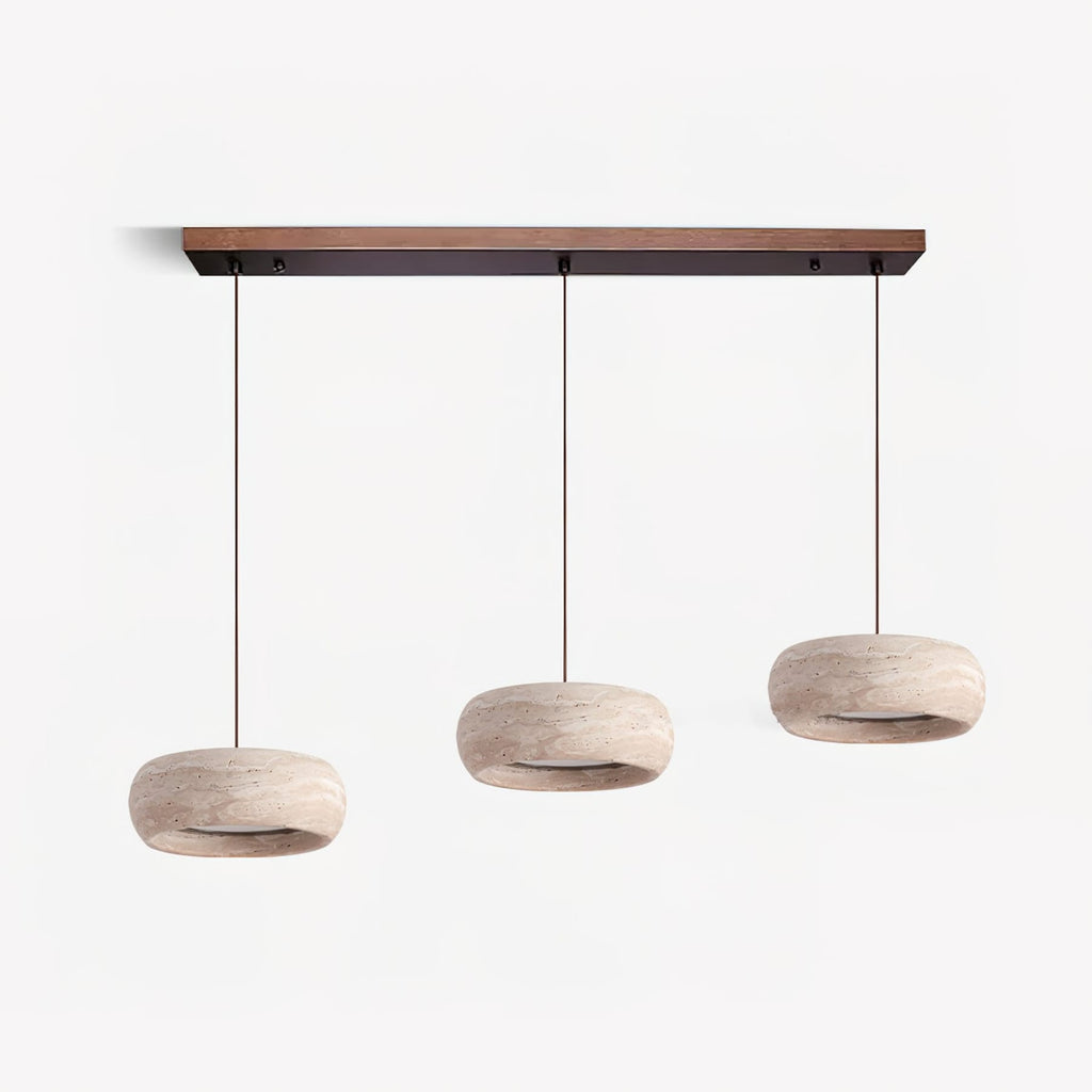 Modern Travertine Stone Pendant Light With Dimmable Remote Control