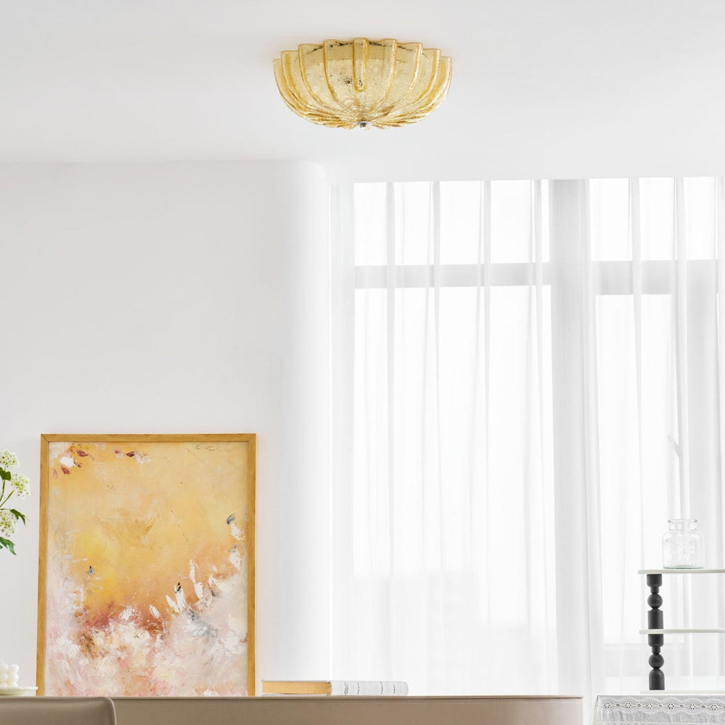 Vintage Glass Flush Mount Ceiling Light for Living Room